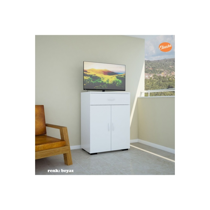 Banyo Dolabı Çekmeceli Ve 2 Kapaklı Çok Amaçlı Dolap Mutfak Dolabı Ofis Dolabı