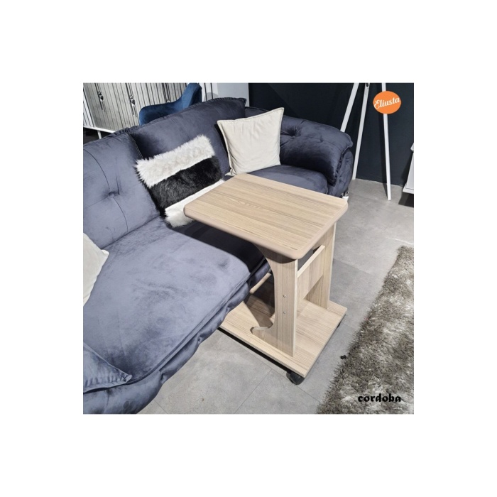 Tekerlekli C Yan Sehpa Ofis Sehpası Laptop Sehpası % 100 Mdf Koltuk Yanı Sehpa