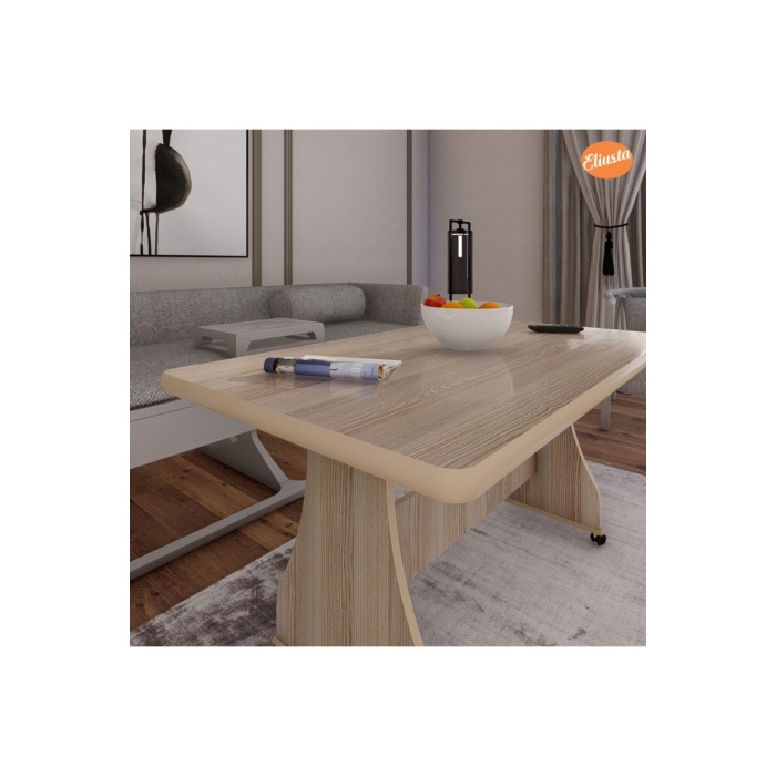 Tekerlekli %100 Mdf Masa Ofis Sehpası Orta Sehpa