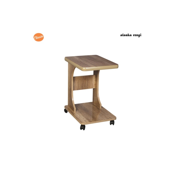 Tekerlekli C Yan Sehpa Laptop Sehpası % 100 Mdf Koltuk Yanı Sehpa