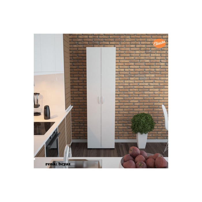 Çok Amaçlı Dolap Mutfak Dolabı Banyo Dolabı Çocuk Odası Dolabı 8 Raflı Dolap Kapaklı