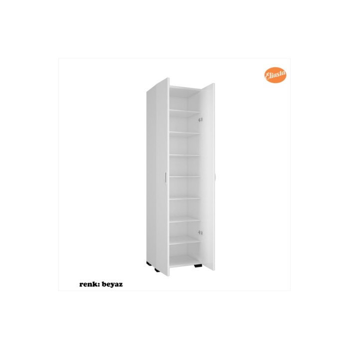 Çok Amaçlı Dolap Mutfak Dolabı Banyo Dolabı Çocuk Odası Dolabı 8 Raflı Dolap Kapaklı