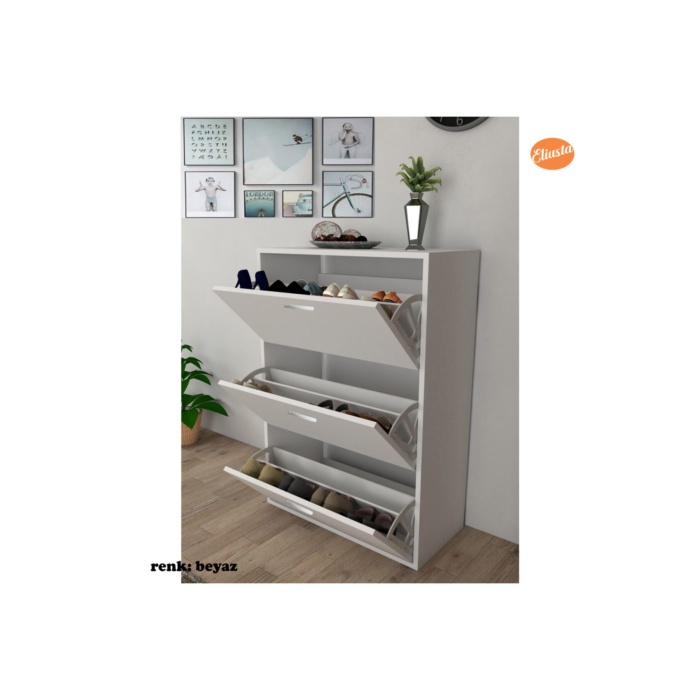 Duser Kapaklı Ayakkabılık Dolabı 3 Kapaklı Ayakkabı Dolabı