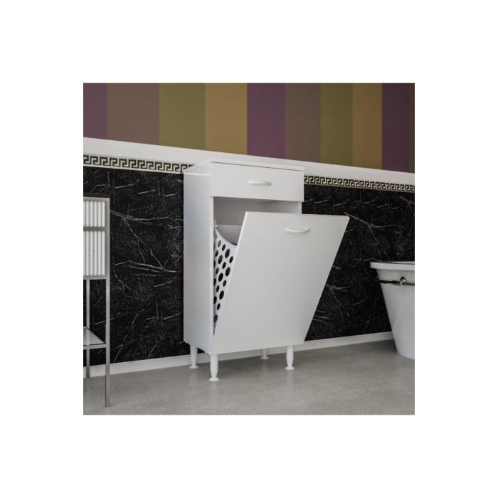 Sepetli Kirli Çamaşır Dolabı Banyo Dolabı Çok Amaçlı