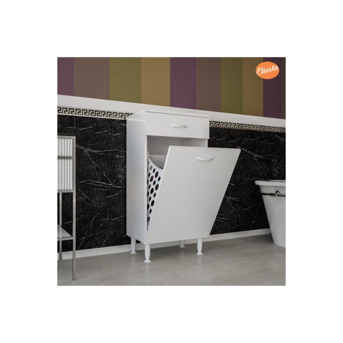 Sepetli Kirli Çamaşır Dolabı Banyo Dolabı Çok Amaçlı