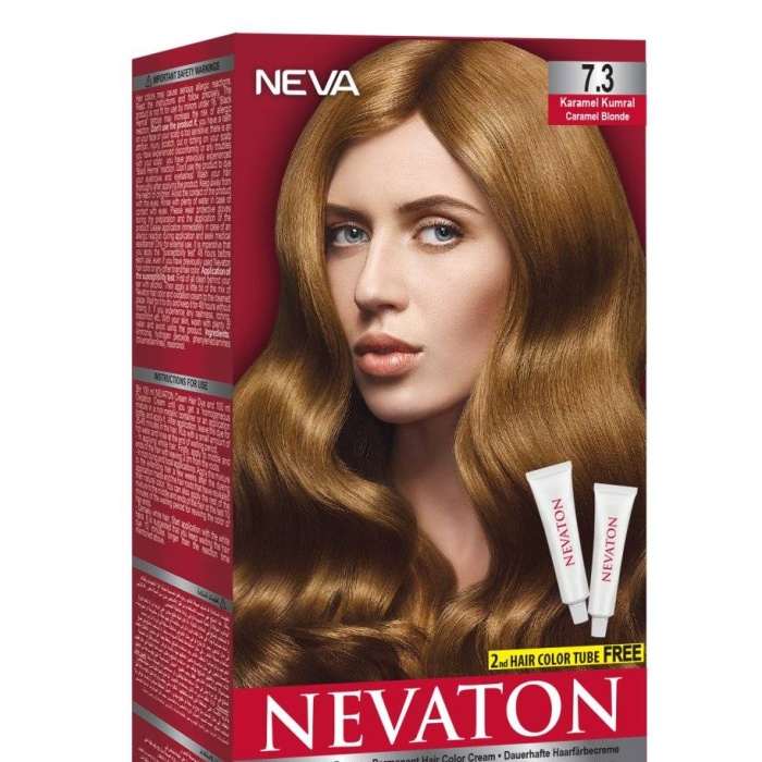 Nevaton Kalıcı Krem Saç Boyası 7.3 Karamel Kumral