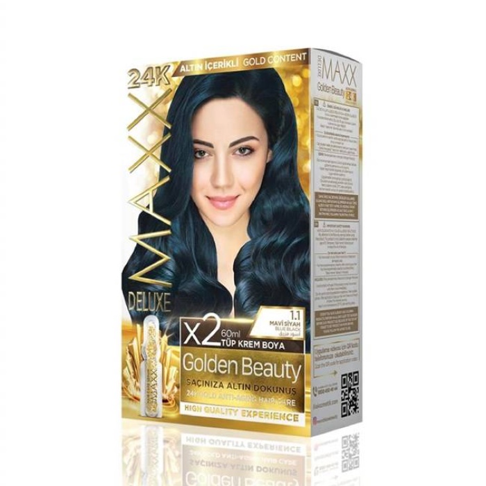 Maxx Deluxe  Set Boya Golden Altın İçerikli  1.1 Mavi Siyah
