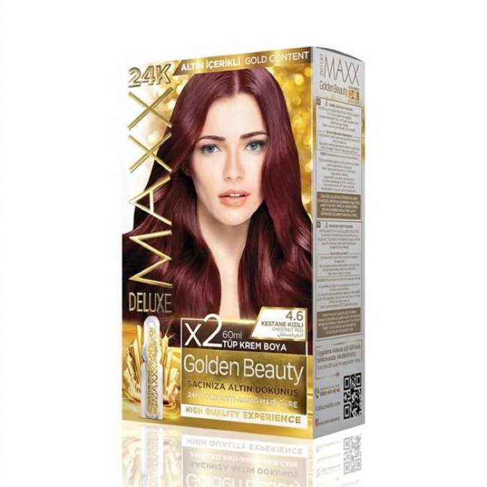 Maxx Deluxe  Set Boya Golden Altın İçerikli  4.6 Kestane Kızılı