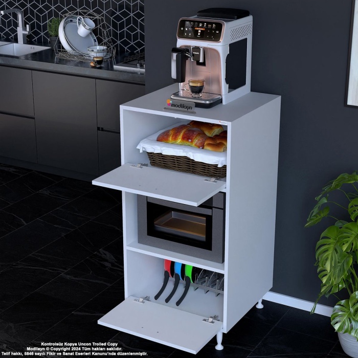 Silva 59,6 X 119,2 X 56 Cm Çift Kapaklı Ankastre Fırın Ve Mutfak Dolabı