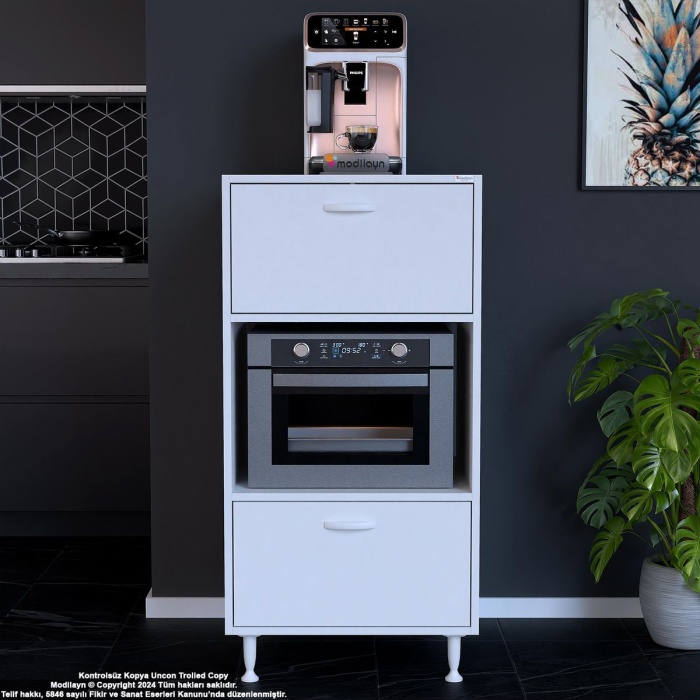 Silva 59,6 X 119,2 X 56 Cm Çift Kapaklı Ankastre Fırın Ve Mutfak Dolabı