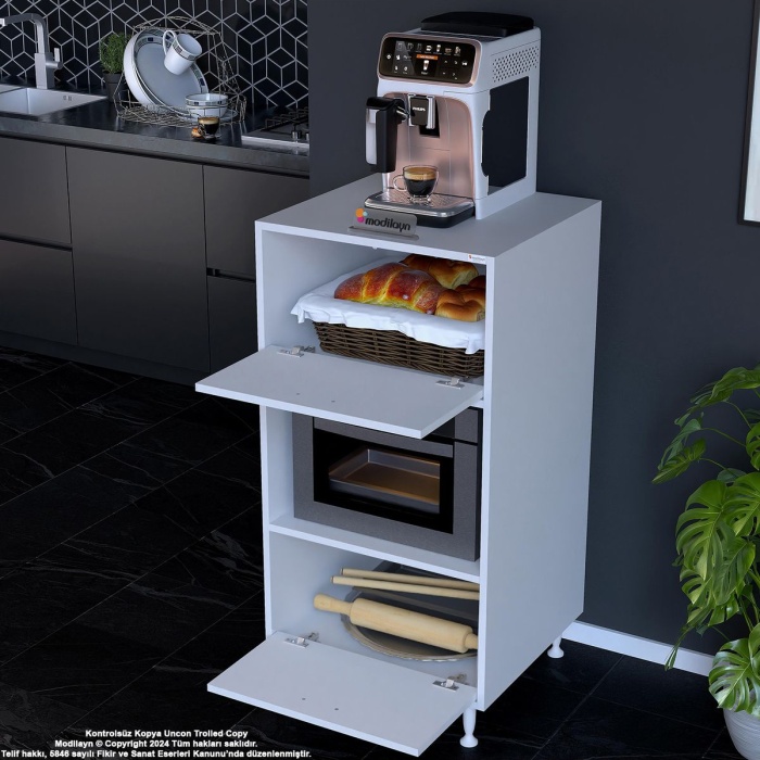 Silva 59,6 X 119,2 X 56 Cm Çift Kapaklı Ankastre Fırın Ve Mutfak Dolabı