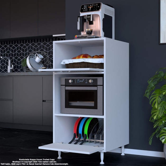 Silva 59,6 X 119,2 X 56 Cm Çift Kapaklı Ankastre Fırın Ve Mutfak Dolabı