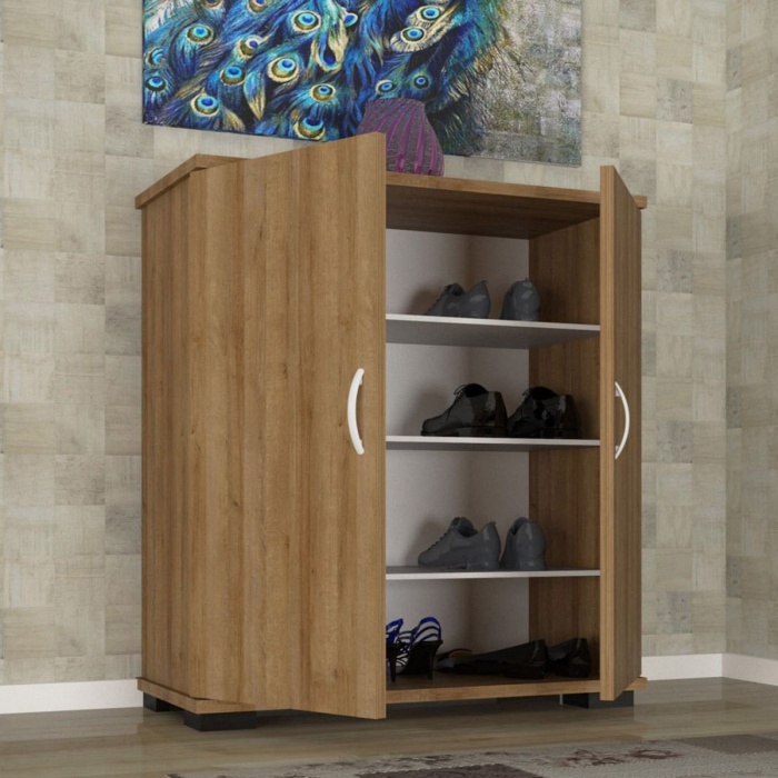 2 Kapaklı 4 Gözlü Ayakkabılık Ayakkabı Dolabı