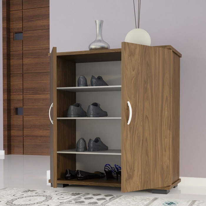 2 Kapaklı 4 Bölmeli Ayakkabılık Ayakkabı Dolabı