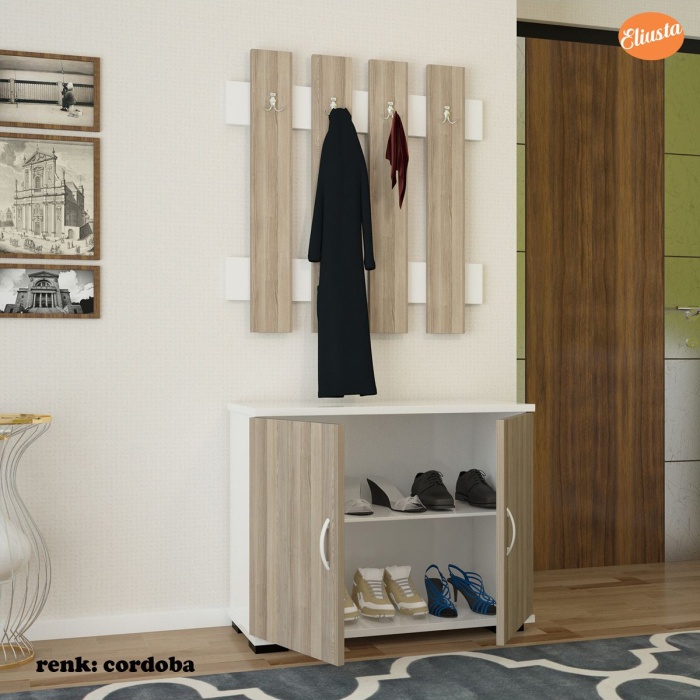 Ayakkabılık Portmanto Vestiyer Iki Kapaklı Ayakkabılık Askılık Ayakkabı Dolabı