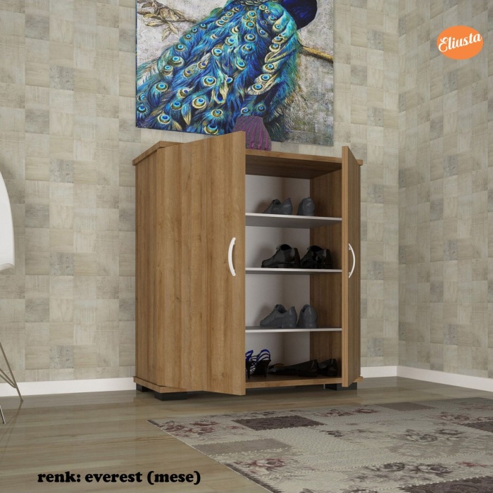 2 Kapaklı 4 Raflı Ayakkabılık