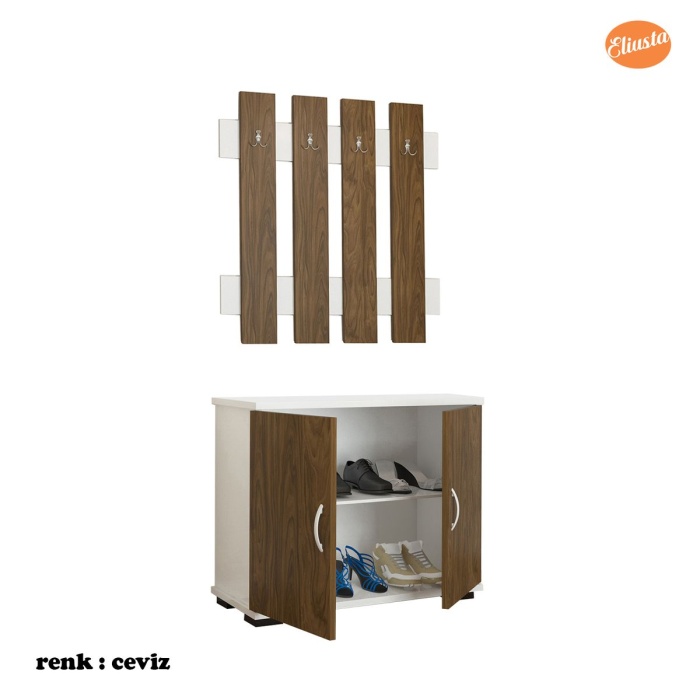 Ayakkabılık Portmanto Vestiyer Iki Kapaklı Ayakkabılık Askılık Ayakkabı Dolabı