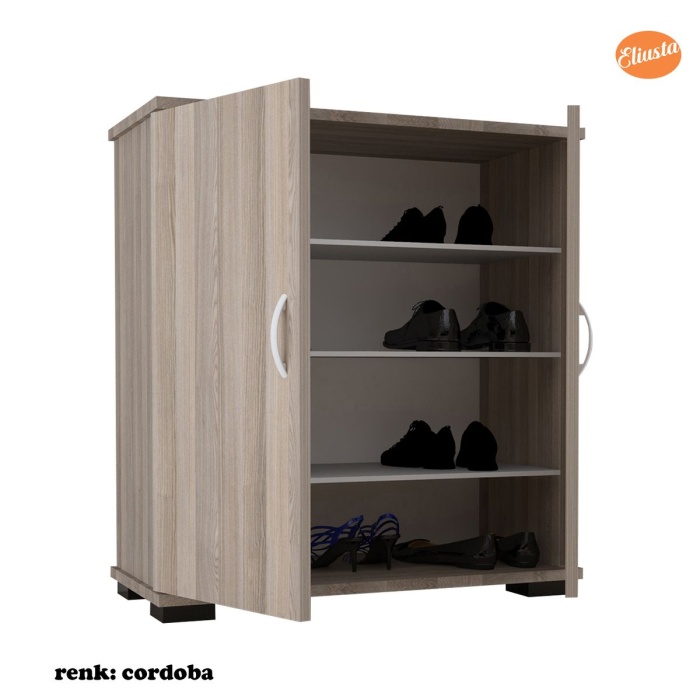 2 Kapaklı 4 Raflı Ayakkabılık