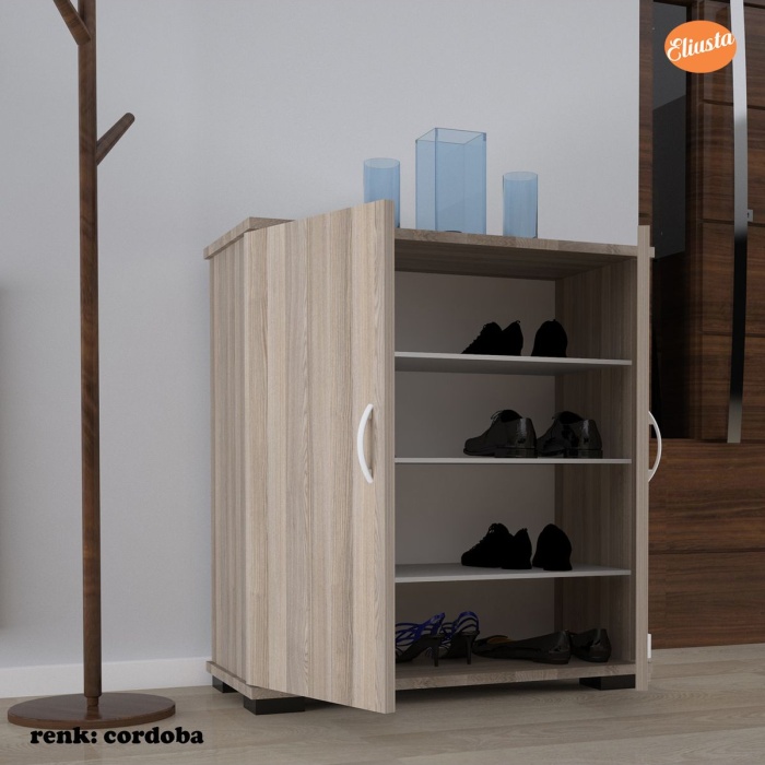 2 Kapaklı 4 Raflı Ayakkabılık