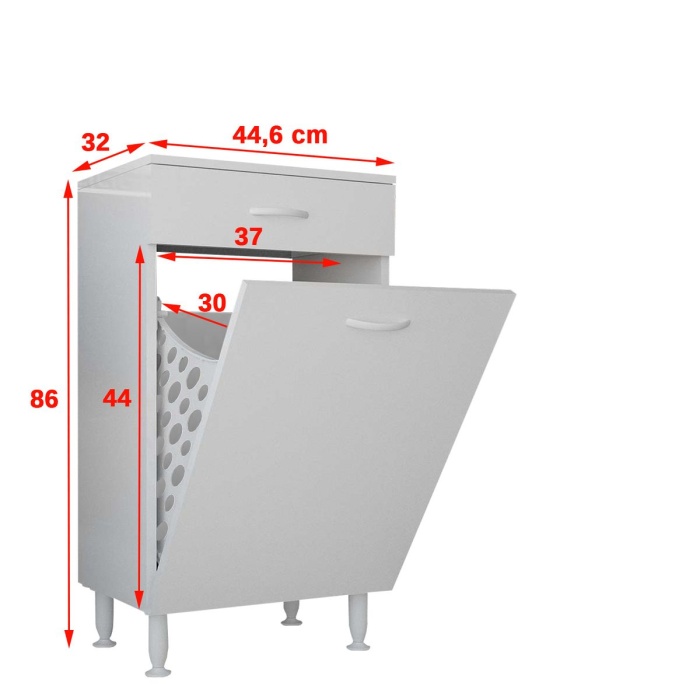 Ard129 45x80 cm Tek Çekmeceli ve Sepetli Mutfak Dolabı