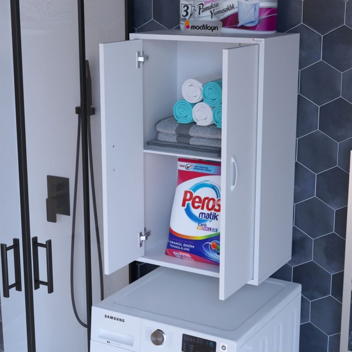 CHB166B-Asma Makina Üstü Dolap İki Gözlü Mutfak Dolabı