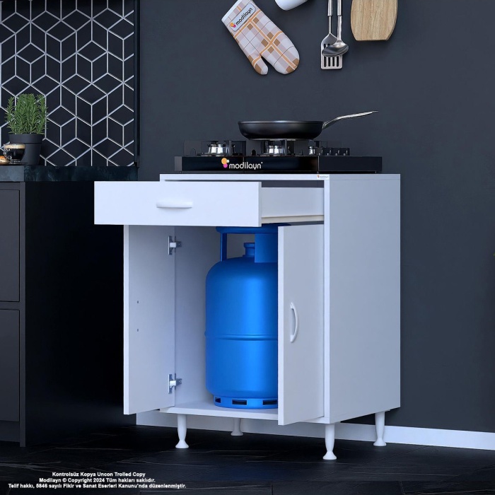 Set Altı Dolap İki Kapaklı Mutfak Dolabı Tüp Dolabı Ocak Altı Dolap