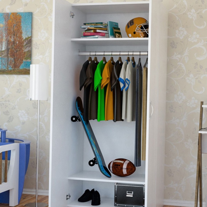 Iki Kapaklı Askılıklı ve Raflı Gardrop