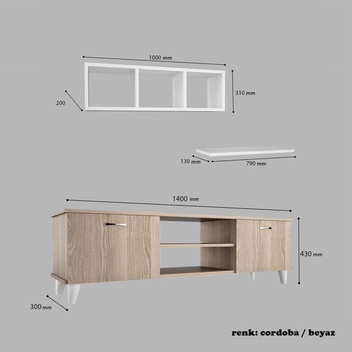 Tv Ünitesi Takımı 3 Lü Set