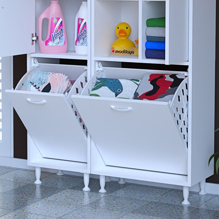 MODİLAYN 95 x 165 x32.5cm Oyuncak Dolabı Çok Amaçlı Dolap Banyo Dolabı Çamaşır Dolabı Mutfak Dolabı