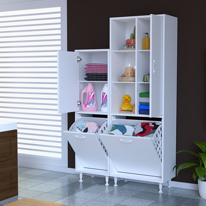 MODİLAYN 95 x 165 x32.5cm Oyuncak Dolabı Çok Amaçlı Dolap Banyo Dolabı Çamaşır Dolabı Mutfak Dolabı