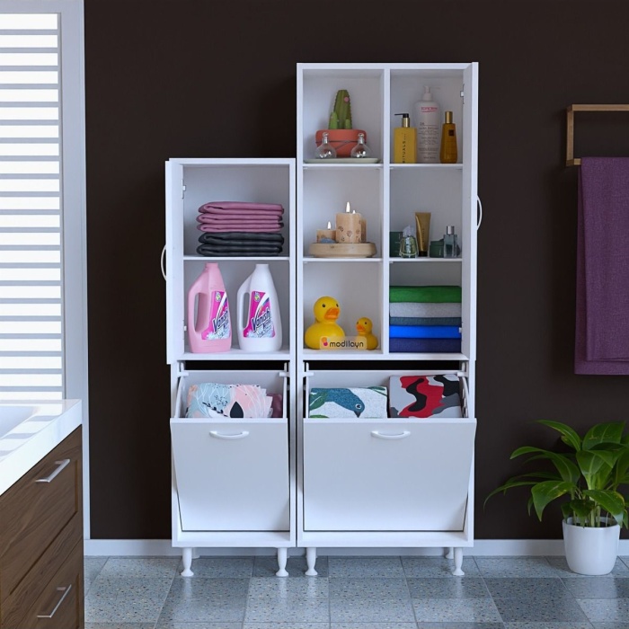 MODİLAYN 95 x 165 x32.5cm Oyuncak Dolabı Çok Amaçlı Dolap Banyo Dolabı Çamaşır Dolabı Mutfak Dolabı