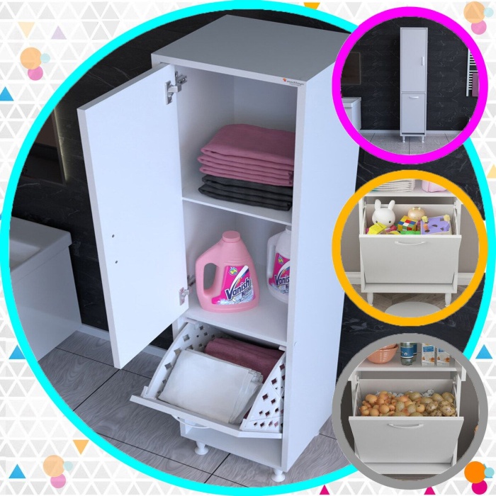 MODİLAYN FORBEST  40 x 135 cm Çok Amaçlı Banyo Dolabı Mutfak Dolabı Düzenleyici Dolaplar