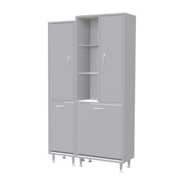 Alaçatı Inci 90x160x32 Banyo Dolabı Çok Amaçlı Dolap Kirli Çamaşır Sepetli Dolap