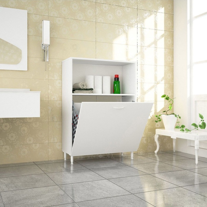75 x 100 x 30cm 2 sepetli Kirli Çamaşır Dolabı Banyo Dolabı Çok Amaçlı Dolap Mutfak Dolabı