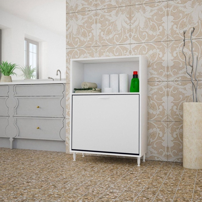 75 x 100 x 30cm 2 sepetli Kirli Çamaşır Dolabı Banyo Dolabı Çok Amaçlı Dolap Mutfak Dolabı