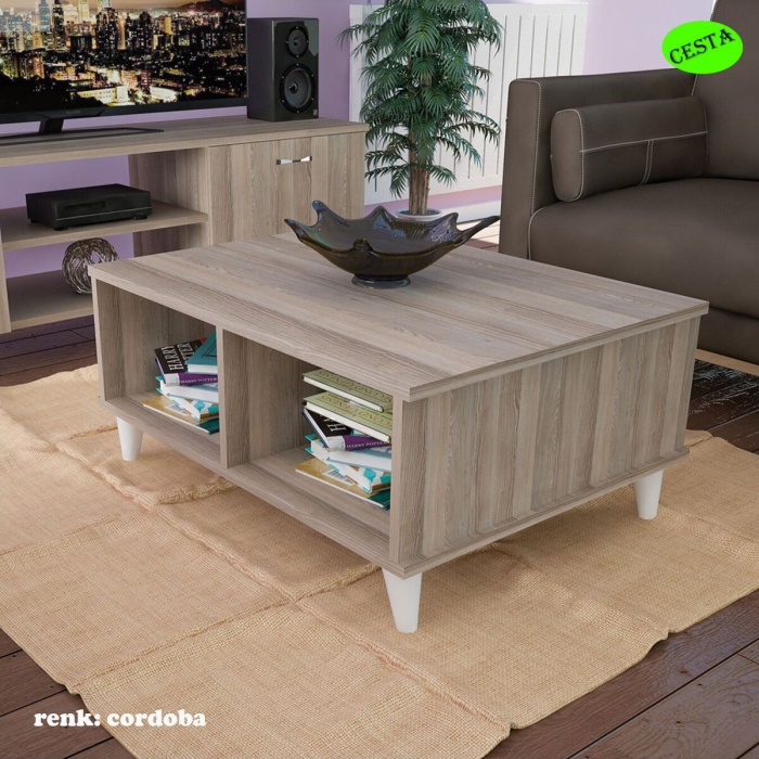 Raflı Orta Sehpa Ofis Sehpası  Salon Sehpa