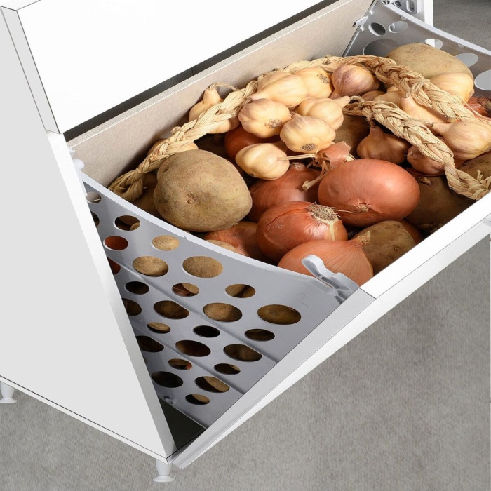 55x165x30 Cm Ard-133 Sepetli 2 Kapaklı Çok Amaçlı Mutfak Dolabı Banyo Dolabı Oyuncak Dolabı