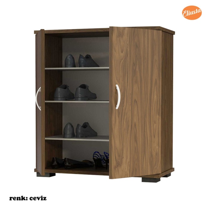 ARD-112 70 x76x 32 cm Ayakkabılık Antre Ayakkabılık Çok Amaçlı Dolap Ayakkabı Dolabı-CEVİZ