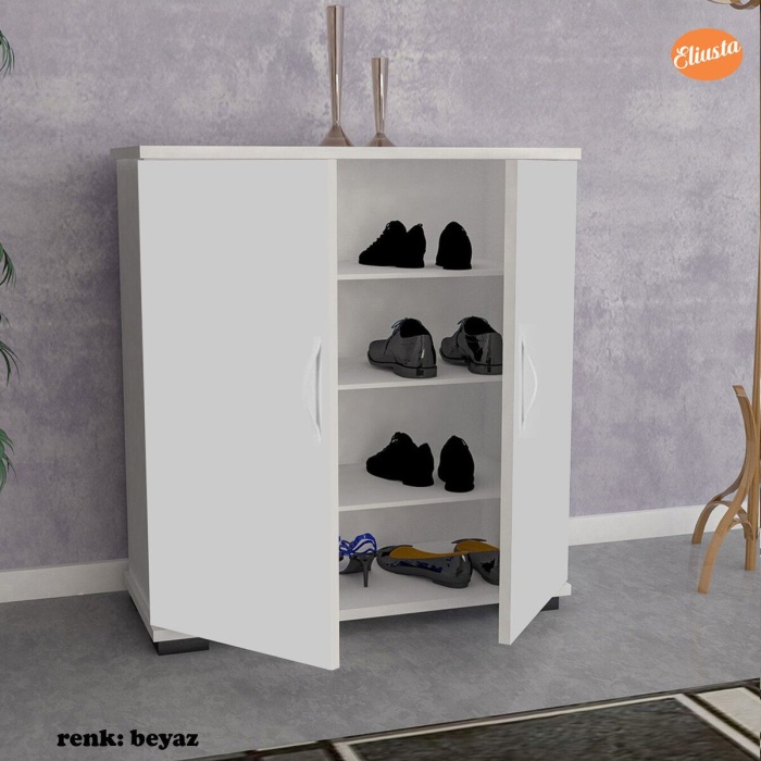 ARD-112 70 x76x 32 cm Ayakkabılık Antre Ayakkabılık Çok Amaçlı Dolap Ayakkabı Dolabı-BEYAZ