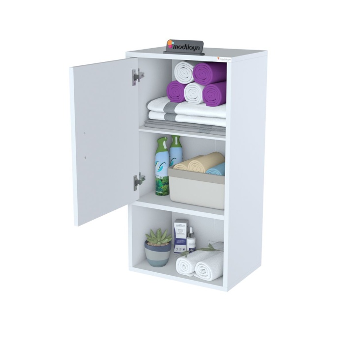 MODİLAYN 50 x 88,4 x 32,5 Çok Amaçlı Asma Banyo Dolabı Banyo Dolabı Makina Üstü Dolap Asma Dolap