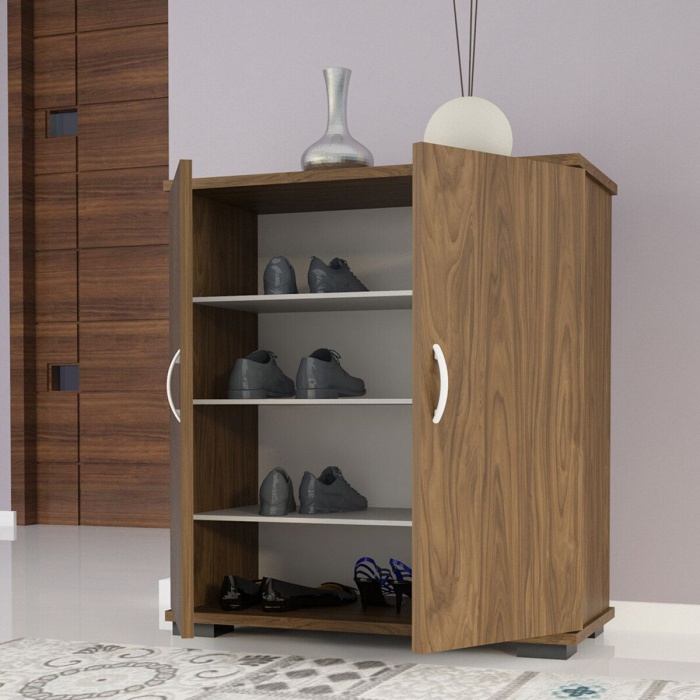 MODİLAYN 70 x 76 x 32 cm 3 Raflı 2 Kapalı Ayakkabı Dolabı Kiler Dolabı