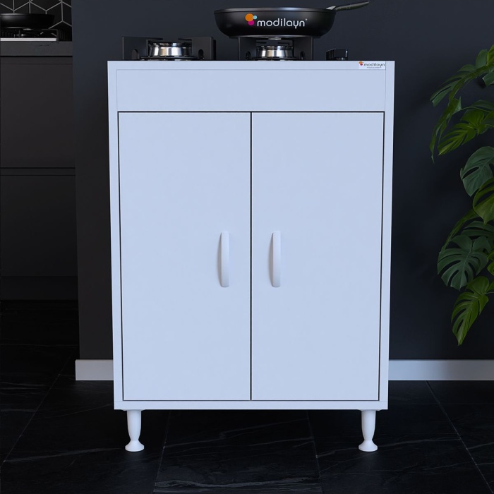 Elit 59,6 X 85 X 56 Cm Gömme Ankastre Ocak Ve Çift Raflı Mutfak Dolabı