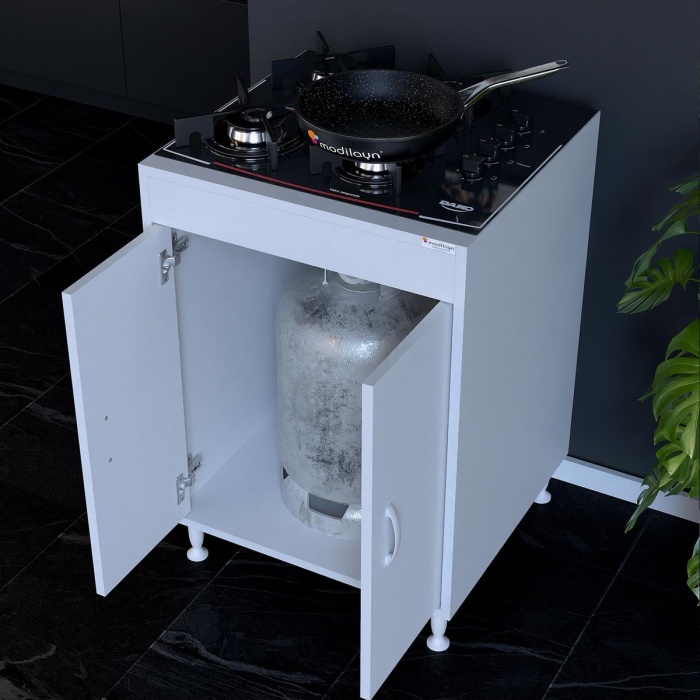 Elit 59,6 X 85 X 56 Cm Gömme Ankastre Ocak Ve Tüp Bölmeli Mutfak Dolabı