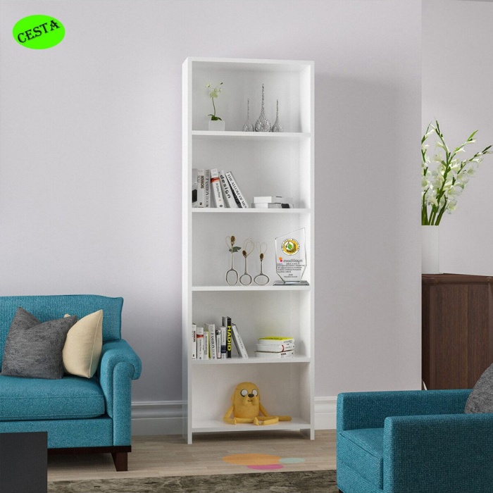 Mutfak Dolabı 5 Raflı Arkalıklı Kitaplık Ofis Dolabı Çok