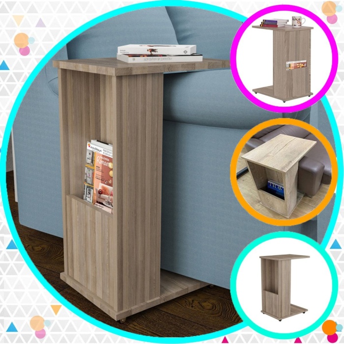 Gazetelikli Yan Sehpa Koltuk Yanı Sehpa