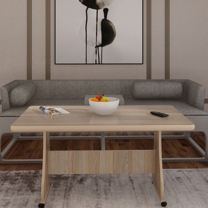 ELİUSTA TEKERLEKLİ MDF MASA MUTFAK MASASI