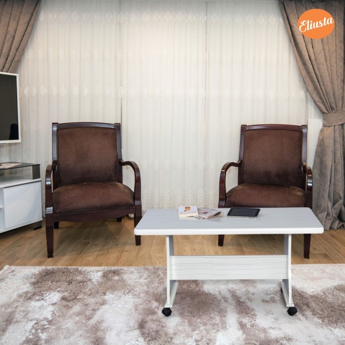 ELİUSTA TEKERLEKLİ MDF MASA ORTA SEHPA