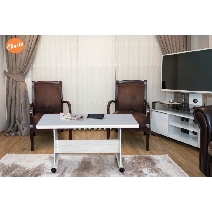 ELİUSTA TEKERLEKLİ MDF MASA ORTA SEHPA