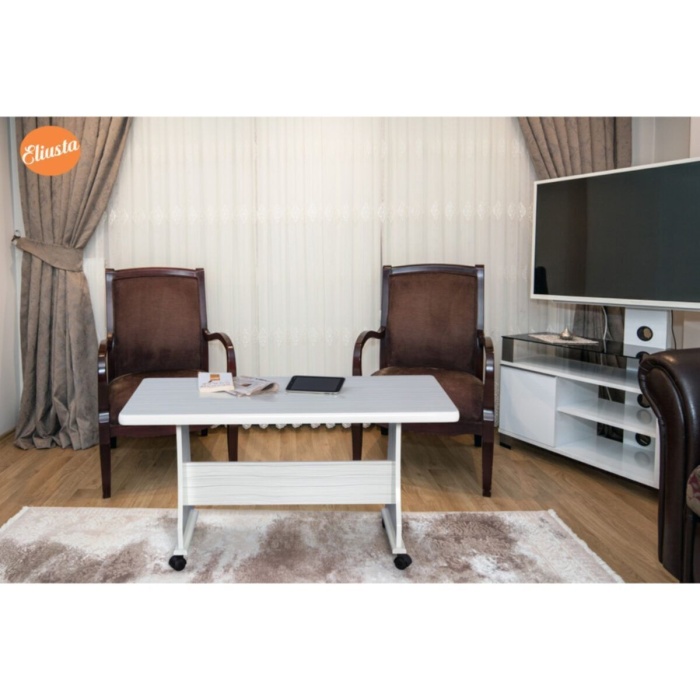 Tekerlekli Mdf Masa Orta Sehpa