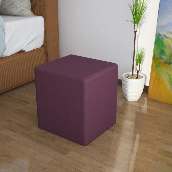 Kare Puf Ahşap Iskeletli